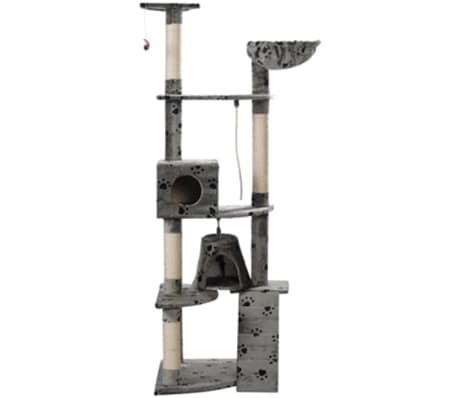 Cat Play Tree 191 cm Grey with Paw Prints