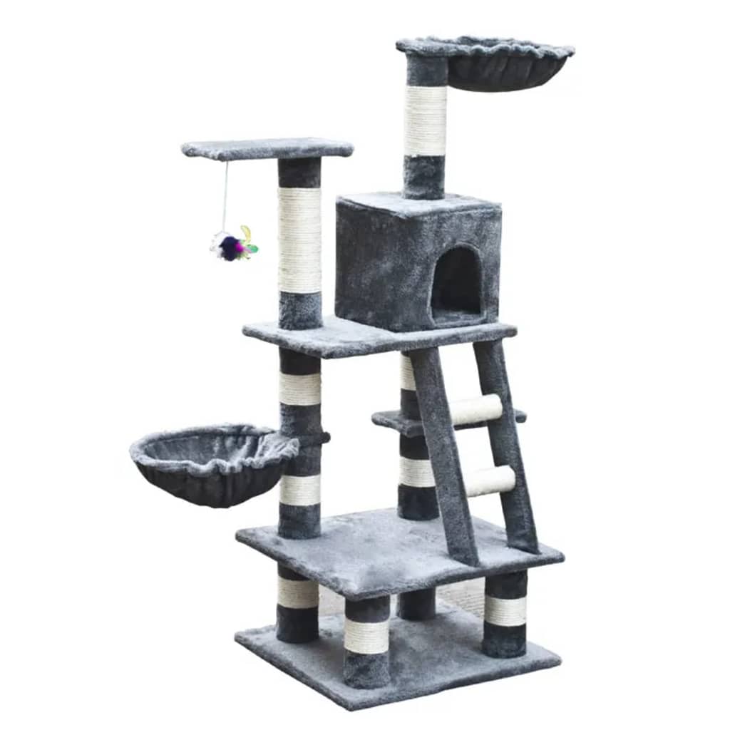 Casina ad albero per gatto 122 cm Peluche grigio