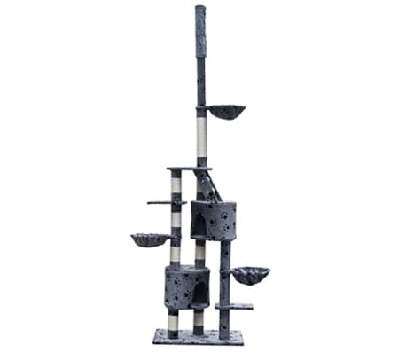 Cat Play Tree Cuddles XL 230 - 260 cm Grey with Paw Prints