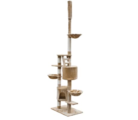 vidaXL Cat Tree Cuddles XL 230-260 cm Beige Plush