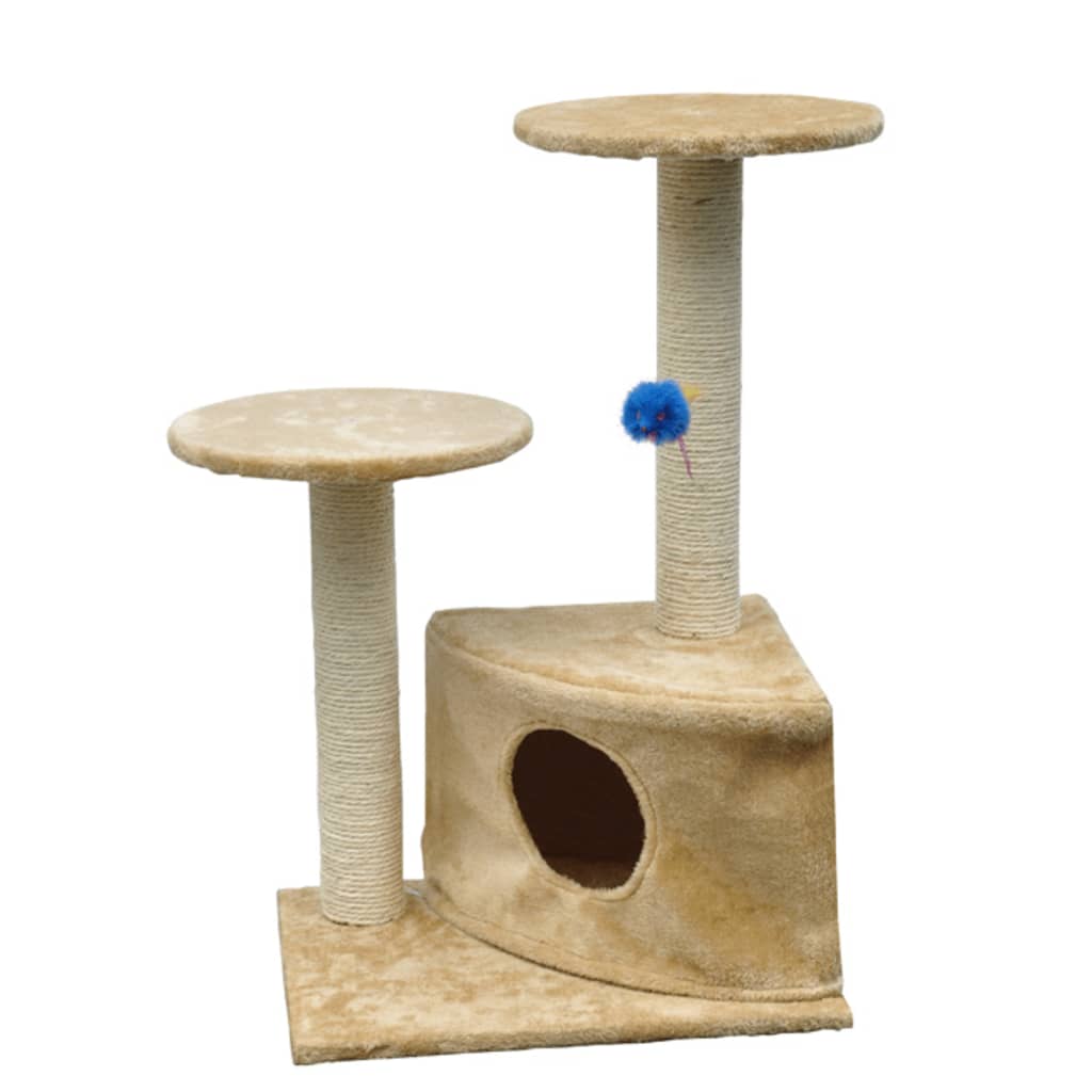 Cat Play Tree 70 cm Beige Plush