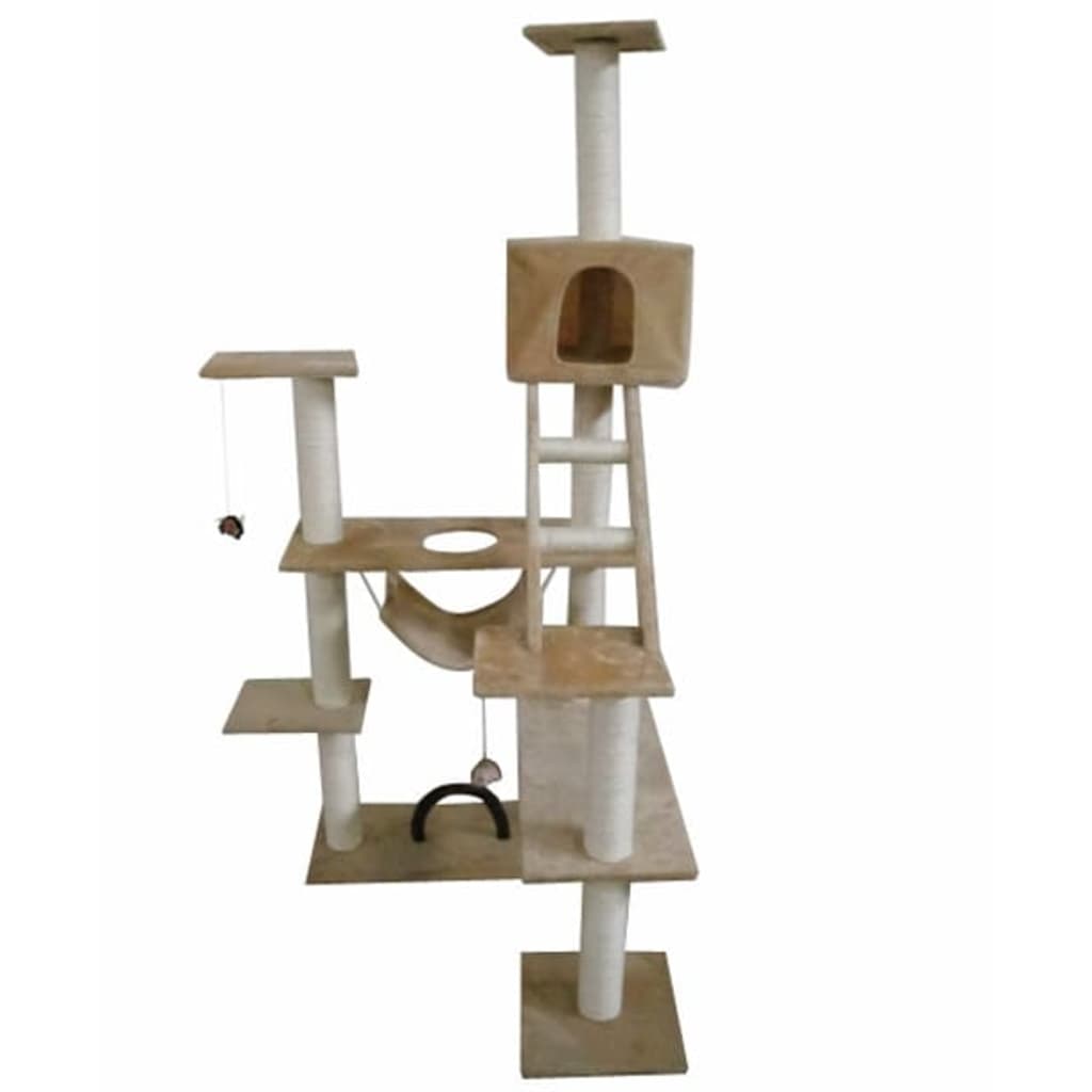 Kratzbaum Katzenkratzbaum Sisal 184 cm Beige Plüsch