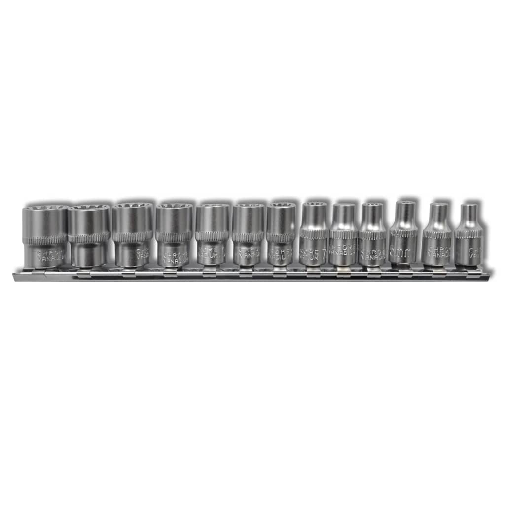 

vidaXL Dopsleutel set veeltand met clip strip (13 stuks)