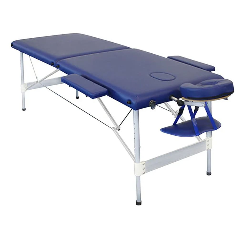 

vidaXL Massagetafel aluminium vouwbaar 2 zones (blauw)