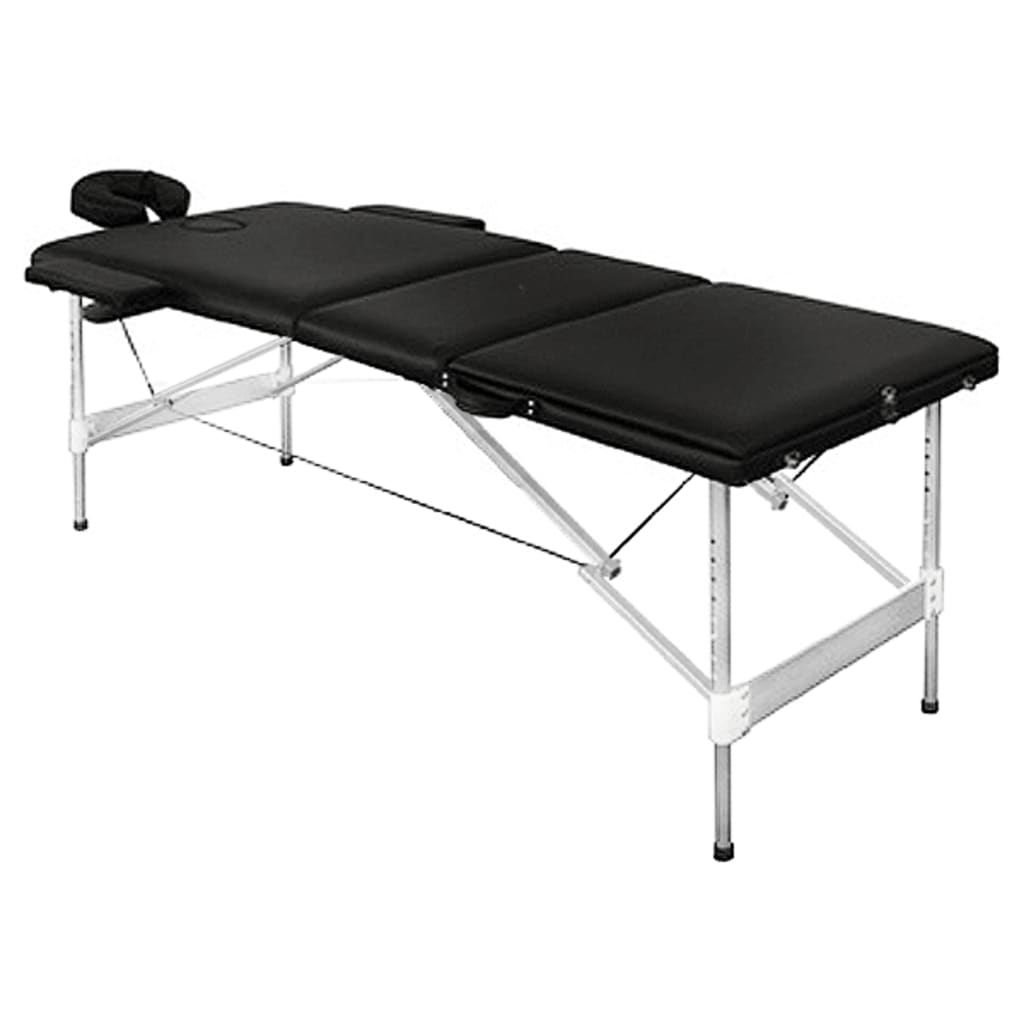 

vidaXL Massagetafel aluminium vouwbaar 3 zones (zwart)