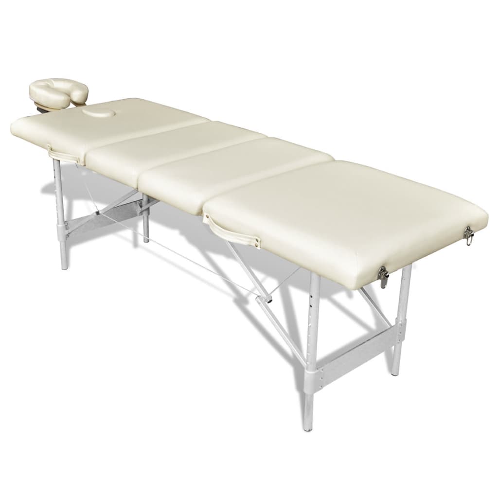 

vidaXL Massagetafel Aluminium vouwbaar 4 zones (crème wit)