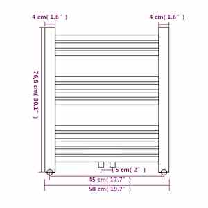 Žebříkový radiátor na ručníky rovný ústřední topení 500 x 764 mm - obrázek 8
