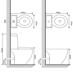Toaletní mísa a bidet , bílá keramika - obrázek 13