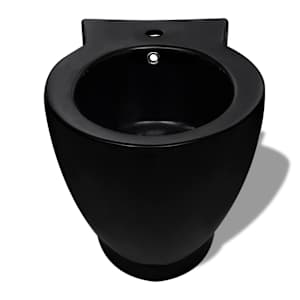 Černá keramická toaleta a bidet - obrázek 7