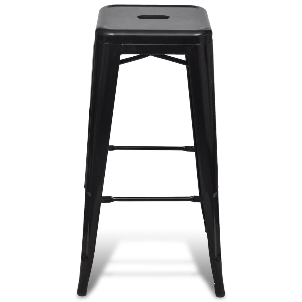 vidaXL Bar Stools 2 pcs Black Steel