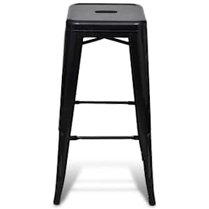 vidaXL Tabourets de bar lot de 2 noir acier