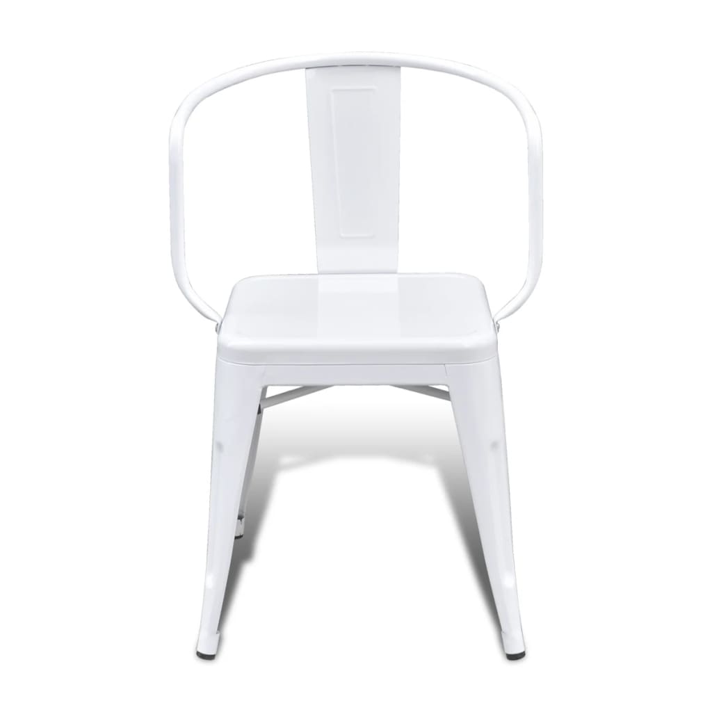 vidaXL Krzesła stołowe, 4 szt., białe, stal