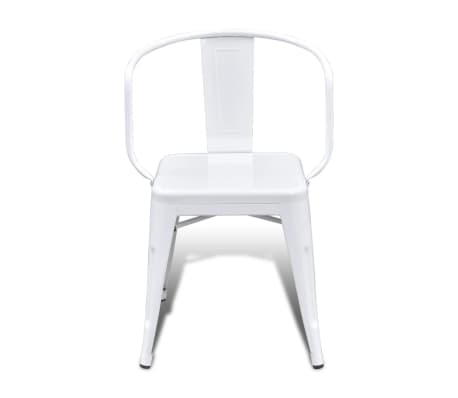 vidaXL Dining Chairs 4 pcs White Steel