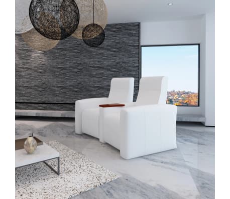 vidaXL 2-Sitzer Heimkino-Sofa Wei&szlig; Kunstleder