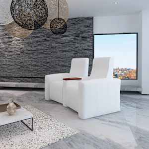 vidaXL 2-Sitzer Heimkino-Sofa Wei&szlig; Kunstleder