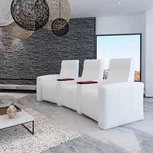 vidaXL 3-Sitzer Heimkino-Sofa Wei&szlig; Kunstleder