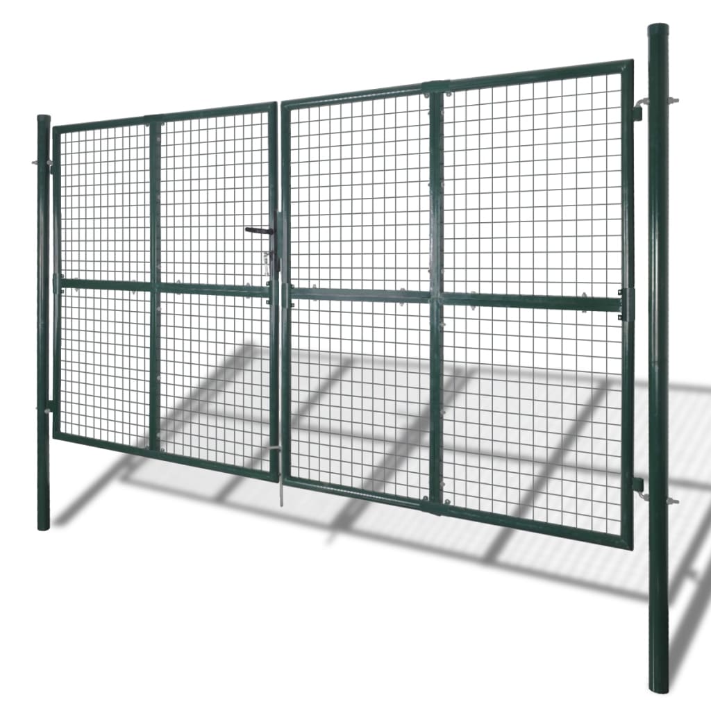 vidaXL Tuinpoort modern hekwerk 289 x 175 cm / 306 x 225 cm (donkergroen) afbeelding