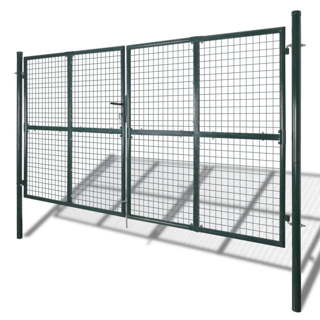vidaXL Tuinpoort modern hekwerk 289 x 200 cm / 306 x 250 cm (donkergroen) afbeelding