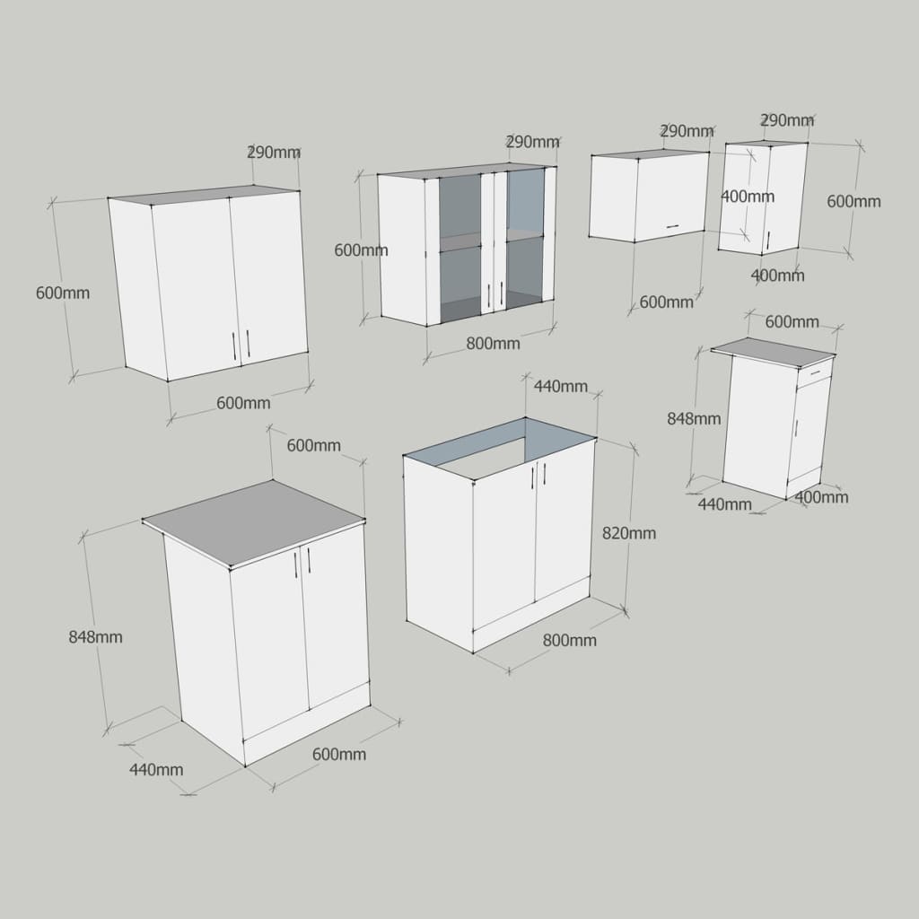 

vidaXL Keukenkastjes set 2,4 m lichtbruin