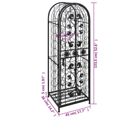 Portabottiglie Metallo Oro VidaXL - Scaffale Per 36 Bottiglie Di Vino, 6 Livelli, 64x22x58.5 Cm