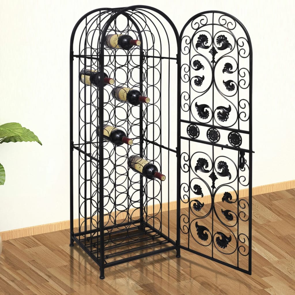 vidaXL Suport sticle de vin pentru 45 de sticle, metal depozitare