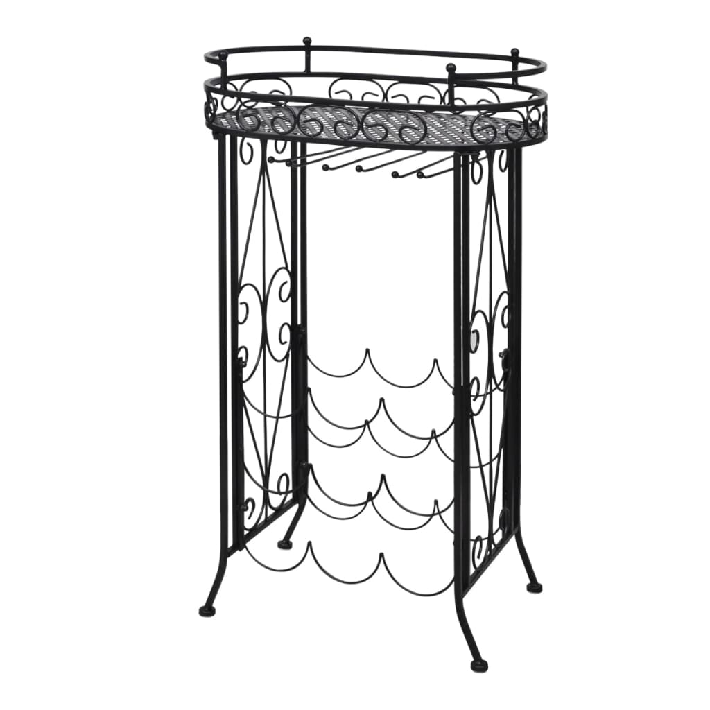 

vidaXL Wine Rack with Glass Holder for 9 Bottles Metal