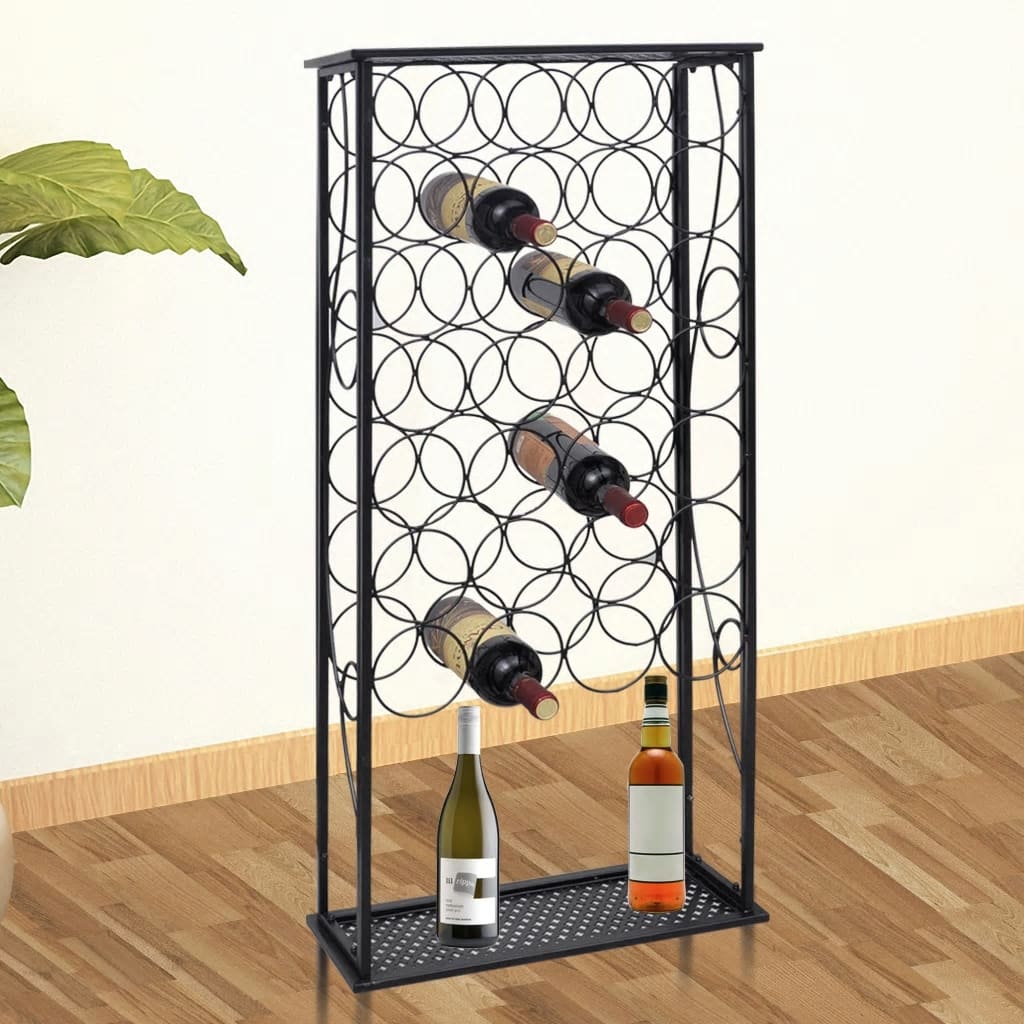 DanDiBo Portabottiglie da vino in metallo nero 96434, 68 cm, porta