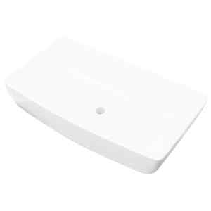 Luxusní keramické obdelníkové umyvadlo - 71 x 39 cm - bílé - obrázek 2
