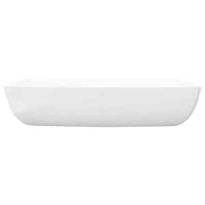 Luxusní keramické obdelníkové umyvadlo - 71 x 39 cm - bílé - obrázek 5
