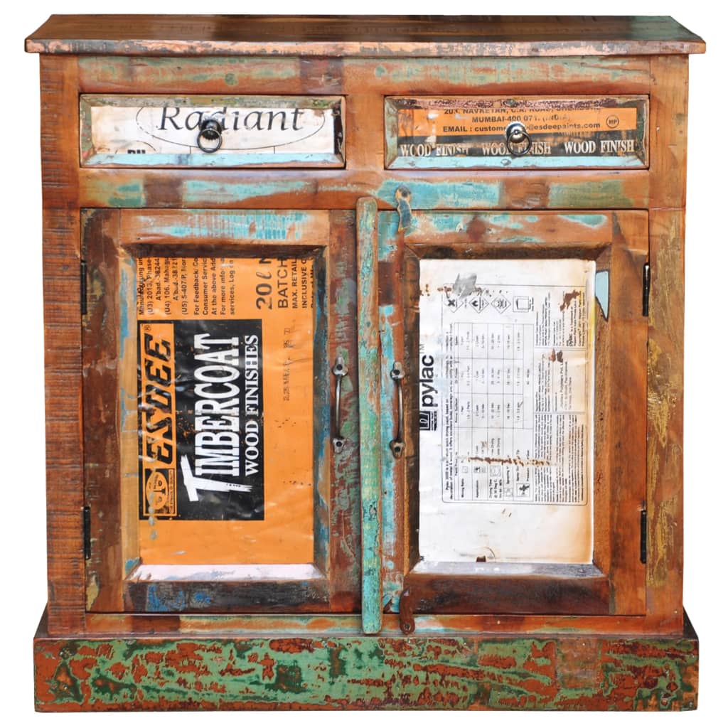 vidaXL Kast met 2 lades en 2 deuren vintage-stijl gerecycled hout afbeelding