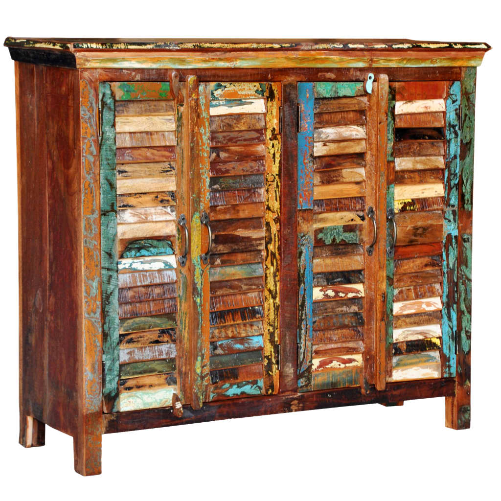 Ormarić od masivnog obnovljenog drva s 4 vrata