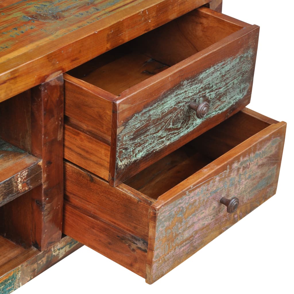 TV stolek 1 dvířka 2 zásuvky recyklované dřevo