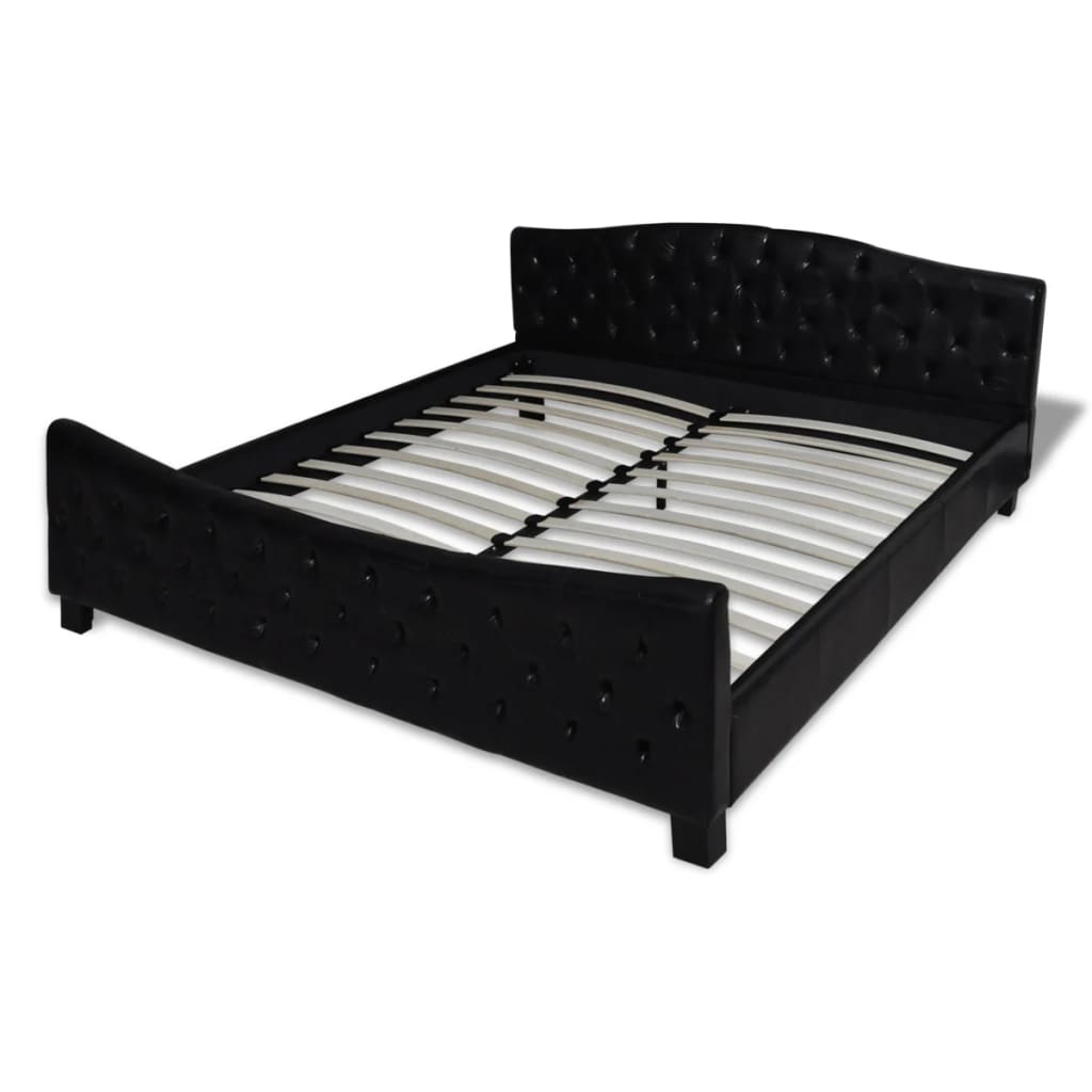 

vidaXL Bed met matras kunstleer zwart 180x200 cm