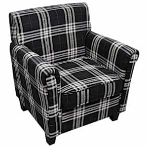 Křeslo s poduškou černé textil - obrázek 2
