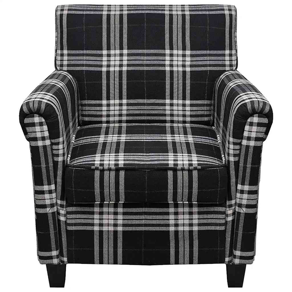 vidaXL Fotoliu cu pernă, negru, material textil
