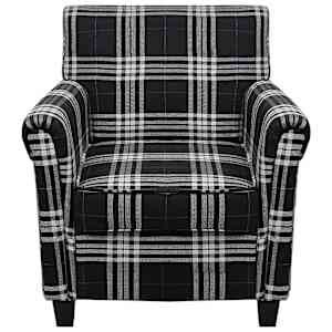 Křeslo s poduškou černé textil - obrázek 3