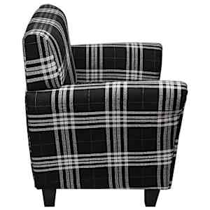 Křeslo s poduškou černé textil - obrázek 4