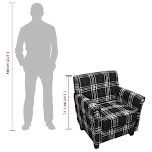 Křeslo s poduškou černé textil - obrázek 7