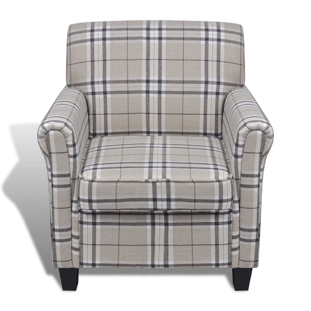 vidaXL Sofa fotelja od tkanine s jastukom krem