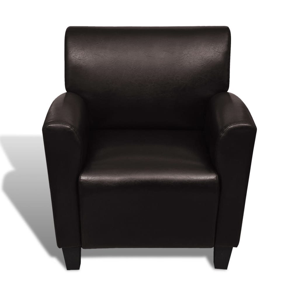 

vidaXL Fauteuil kunstleer donkerbruin