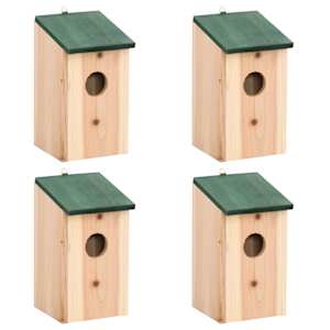 vidaXL lindude pesakastid, 4 tk, puit 12 x 15 x 22 cm