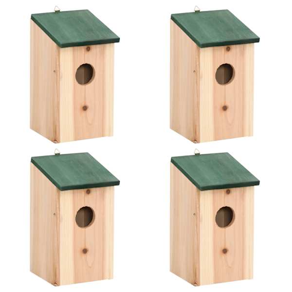 vidaXL lindude pesakastid, 4 tk, puit 12 x 15 x 22 cm