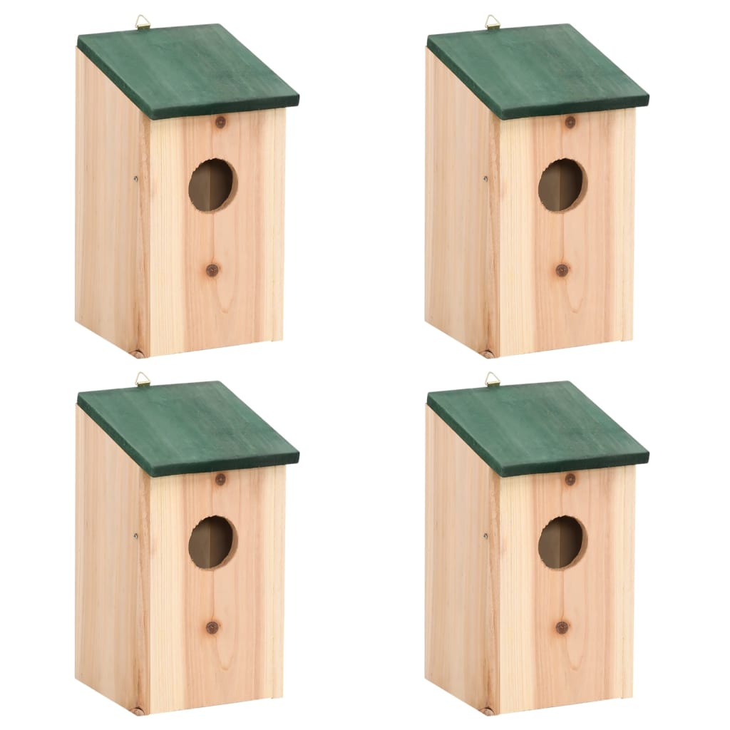 vidaXL Căsuțe de păsări, 4 buc., 12x12x22 cm, lemn vidaxl.ro