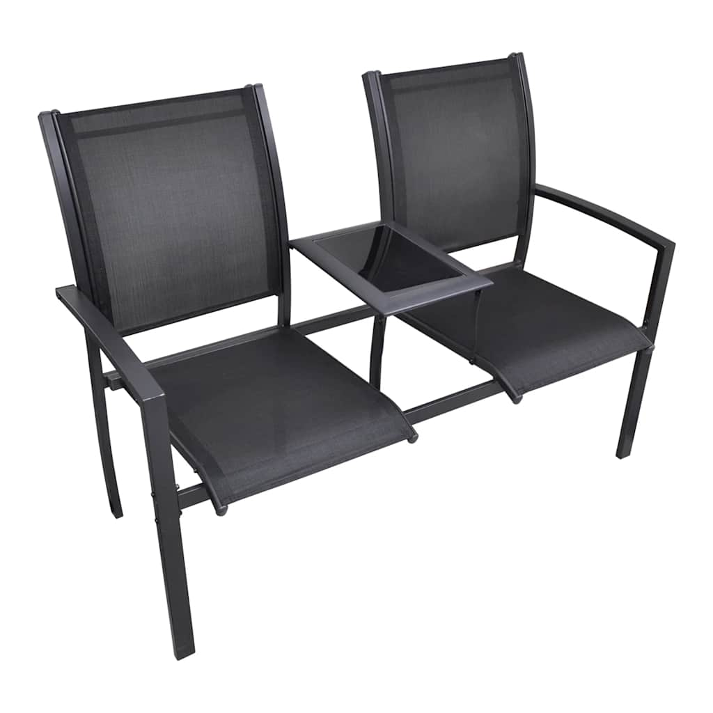 VidaXL Banc De Jardin à 2 Places 131 Cm Acier Et Textilène Noir