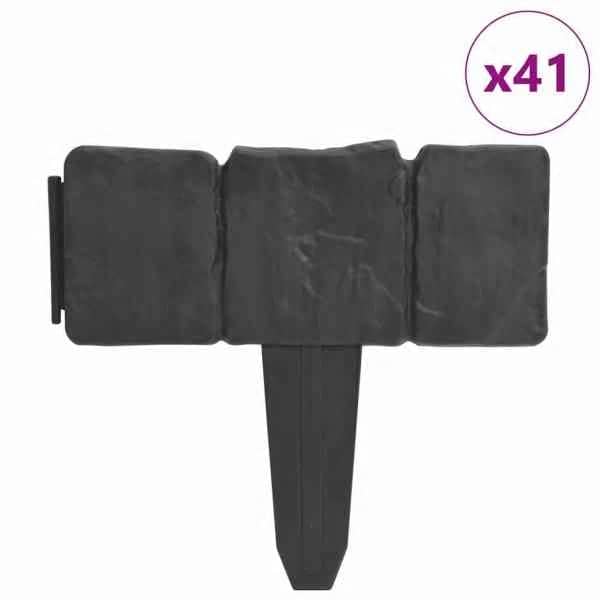 vidaXL plastist aia / muru kivi&auml;&auml;ris 41 tk 10 m