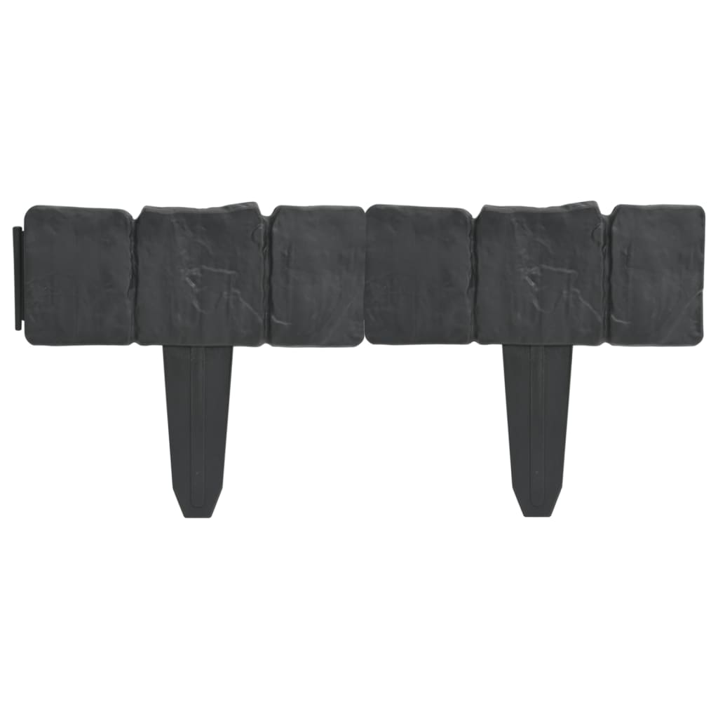 vidaXL Gard de grădină / gazon aspect piatră, 41 buc., 10 m, plastic