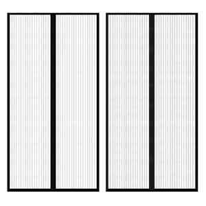 vidaXL Ukse putukakardin 210 x 100 cm 2 tk magnetiga must
