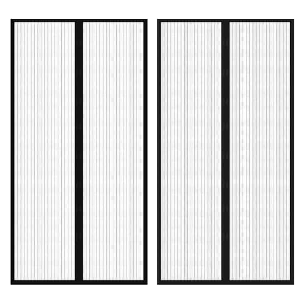 vidaXL Ukse putukakardin 210 x 100 cm 2 tk magnetiga must