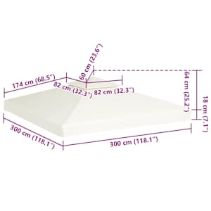 Náhradní střecha na altán 310g/m² krémově bílá 3 x 3 m - obrázek 6