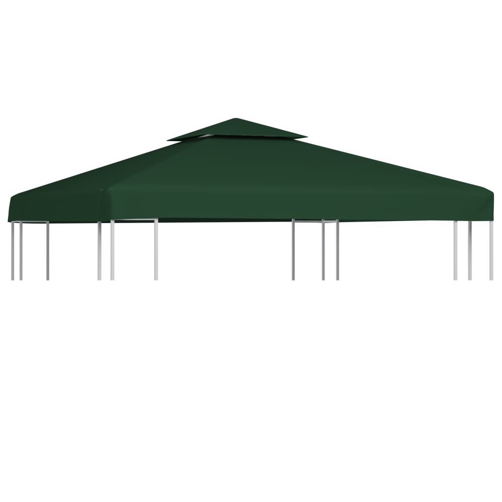 vidaXL Copertină rezervă acoperiș pavililion, verde, 3x3 m, 310 g/m²